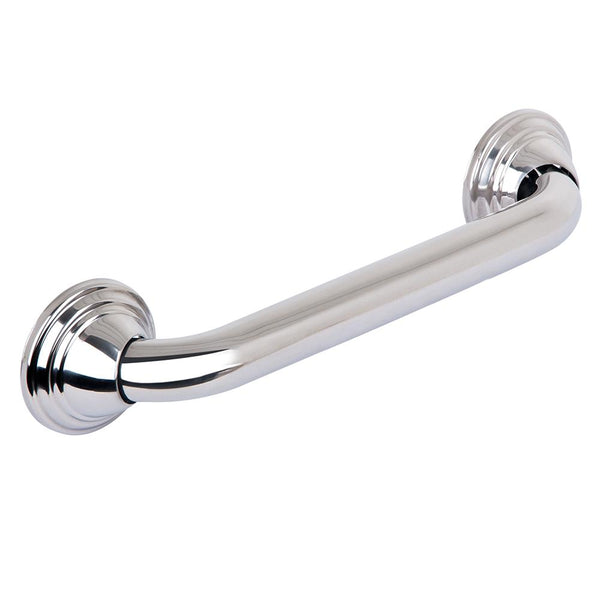 Loft97 GB12SS Decorative Shower Grab Bar - 12", Polished Stainless Steel Bathroom Grab Bars for Seniors - Non-Slip Bathroom and Household Handicap Safety Bar, Bathroom Bars for Elderly, Wall Handle Secure Grip, & Home Care Accessories