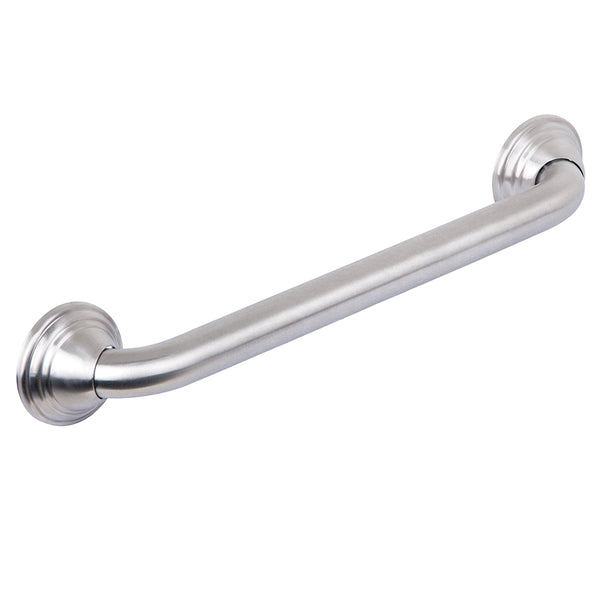 Loft97 GB16BN Decorative Shower Grab Bar - 16" Brushed Nickel Bathroom Grab Bars for Seniors - Non-Slip Bathroom and Household Handicap Safety Bar, Bathroom Bars for Elderly, Wall Handle Secure Grip, & Home Care Accessories
