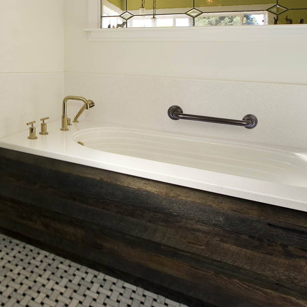 Loft97 GB16RB Decorative Shower Grab Bar - 16" Oil Rubbed Bronze Bathroom Grab Bars for Seniors - Non-Slip Bathroom and Household Handicap Safety Bar, Bathroom Bars for Elderly, Wall Handle Secure Grip, & Home Care Accessories