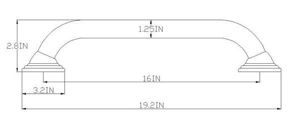 Loft97 GB16SS Decorative Shower Safety Grab Bar, 16", Polished Stainless Steel