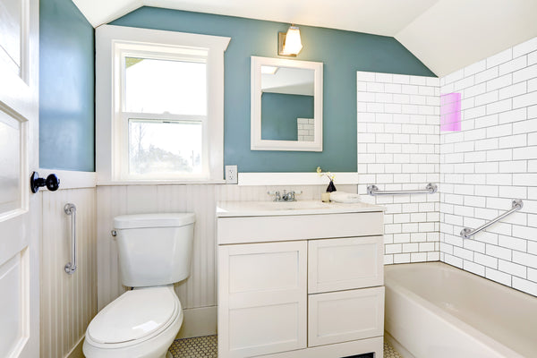 Loft97 GB16BN Decorative Shower Grab Bar - 16" Brushed Nickel Bathroom Grab Bars for Seniors - Non-Slip Bathroom and Household Handicap Safety Bar, Bathroom Bars for Elderly, Wall Handle Secure Grip, & Home Care Accessories