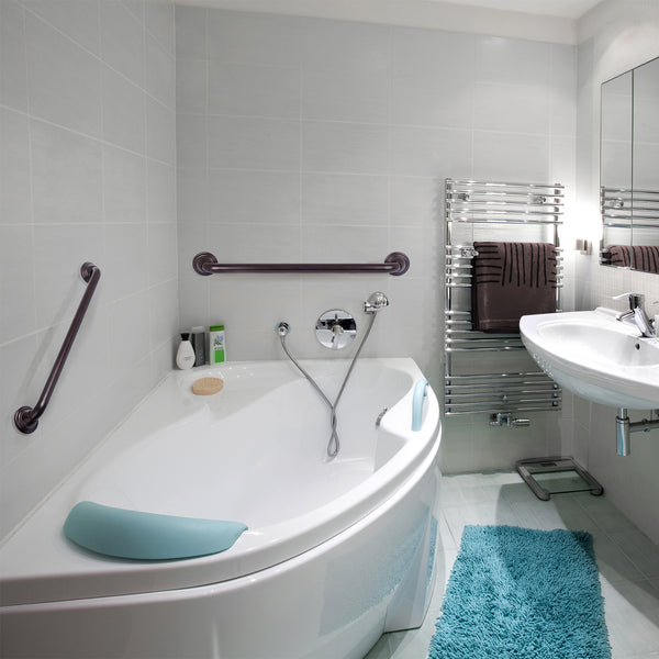 Loft97 GB24RB Decorative Shower Grab Bar - 24" Oil Rubbed Bronze Bathroom Grab Bars for Seniors - Non-Slip Bathroom and Household Handicap Safety Bar, Bathroom Bars for Elderly, Wall Handle Secure Grip, & Home Care Accessories