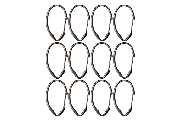 Loft97 HK10XX Shower Hooks - Shower Curtain Rings for Bathroom - Rust Proof Shower Curtain Hooks for Shower Curtain or Liner - Set of 12
