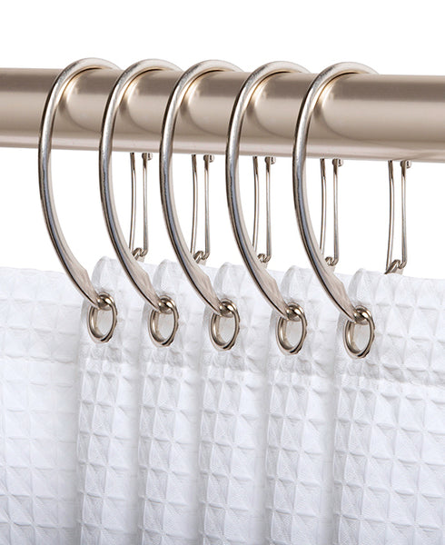 Loft97 HK10XX Shower Hooks - Shower Curtain Rings for Bathroom - Rust Proof Shower Curtain Hooks for Shower Curtain or Liner - Set of 12