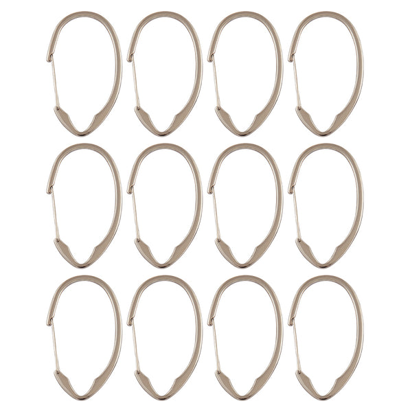 Loft97 HK10XX Shower Hooks - Shower Curtain Rings for Bathroom - Rust Proof Shower Curtain Hooks for Shower Curtain or Liner - Set of 12