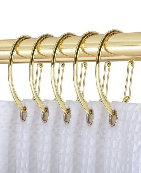 Loft97 HK10XX Shower Hooks - Shower Curtain Rings for Bathroom - Rust Proof Shower Curtain Hooks for Shower Curtain or Liner - Set of 12