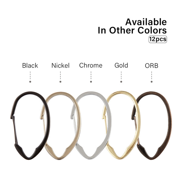 Loft97 HK10XX Shower Hooks - Shower Curtain Rings for Bathroom - Rust Proof Shower Curtain Hooks for Shower Curtain or Liner - Set of 12