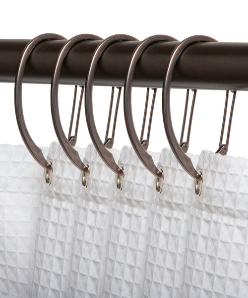 Loft97 HK10XX Shower Hooks - Shower Curtain Rings for Bathroom - Rust Proof Shower Curtain Hooks for Shower Curtain or Liner - Set of 12