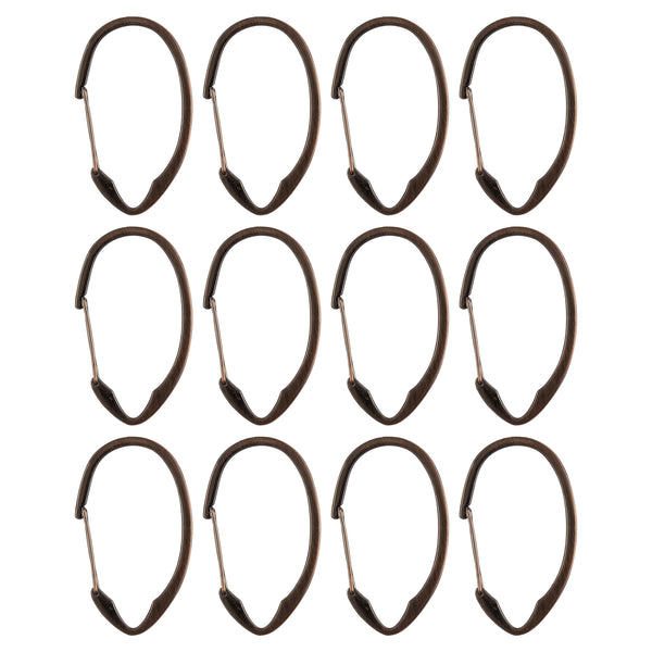 Loft97 HK10XX Shower Hooks - Shower Curtain Rings for Bathroom - Rust Proof Shower Curtain Hooks for Shower Curtain or Liner - Set of 12