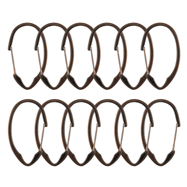 Loft97 HK10XX Shower Hooks - Shower Curtain Rings for Bathroom - Rust Proof Shower Curtain Hooks for Shower Curtain or Liner - Set of 12