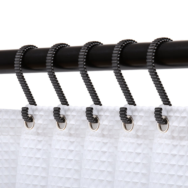 Loft97 HK11XX Shower Rings, Shower Curtain Rings for Bathroom,  Rustproof Zinc Shower Curtain Hooks Rings, S Shaped Hooks for Shower Curtains,  Set of 12