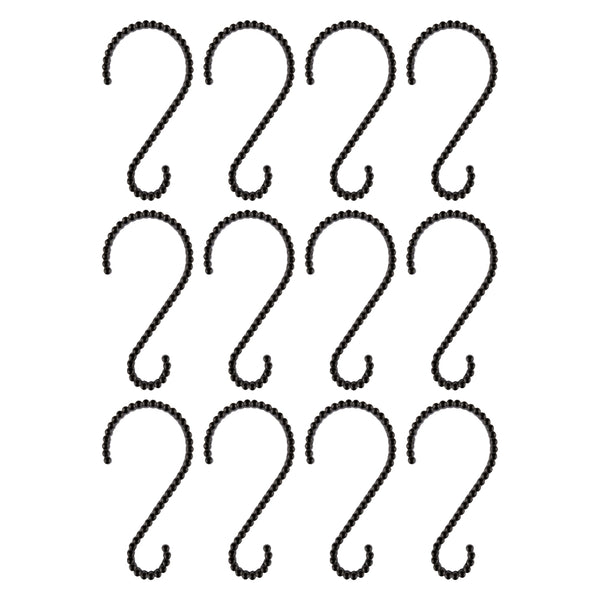 Loft97 HK11XX Shower Rings, Shower Curtain Rings for Bathroom,  Rustproof Zinc Shower Curtain Hooks Rings, S Shaped Hooks for Shower Curtains,  Set of 12