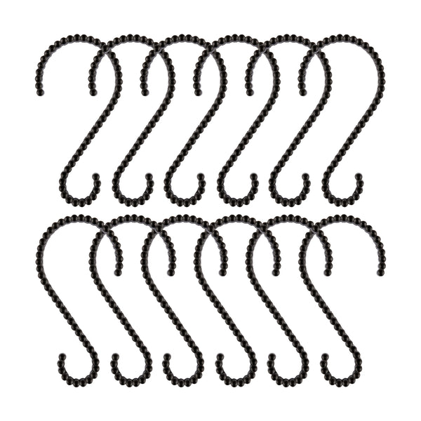 Loft97 HK11XX Shower Rings, Shower Curtain Rings for Bathroom,  Rustproof Zinc Shower Curtain Hooks Rings, S Shaped Hooks for Shower Curtains,  Set of 12