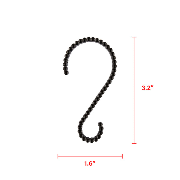 Loft97 HK11XX Shower Rings, Shower Curtain Rings for Bathroom,  Rustproof Zinc Shower Curtain Hooks Rings, S Shaped Hooks for Shower Curtains,  Set of 12