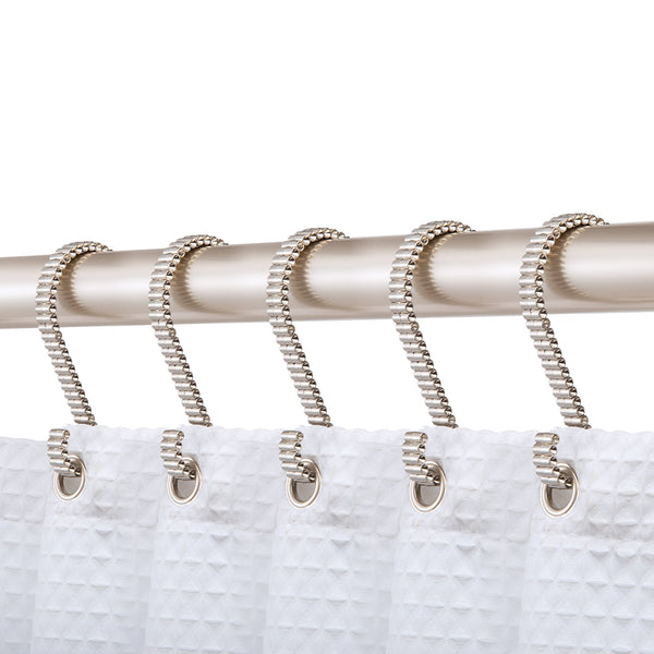 Loft97 HK11XX Shower Rings, Shower Curtain Rings for Bathroom,  Rustproof Zinc Shower Curtain Hooks Rings, S Shaped Hooks for Shower Curtains,  Set of 12