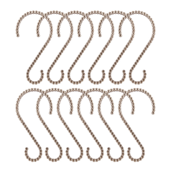 Loft97 HK11XX Shower Rings, Shower Curtain Rings for Bathroom,  Rustproof Zinc Shower Curtain Hooks Rings, S Shaped Hooks for Shower Curtains,  Set of 12