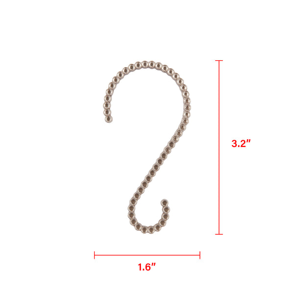 Loft97 HK11XX Shower Rings, Shower Curtain Rings for Bathroom,  Rustproof Zinc Shower Curtain Hooks Rings, S Shaped Hooks for Shower Curtains,  Set of 12