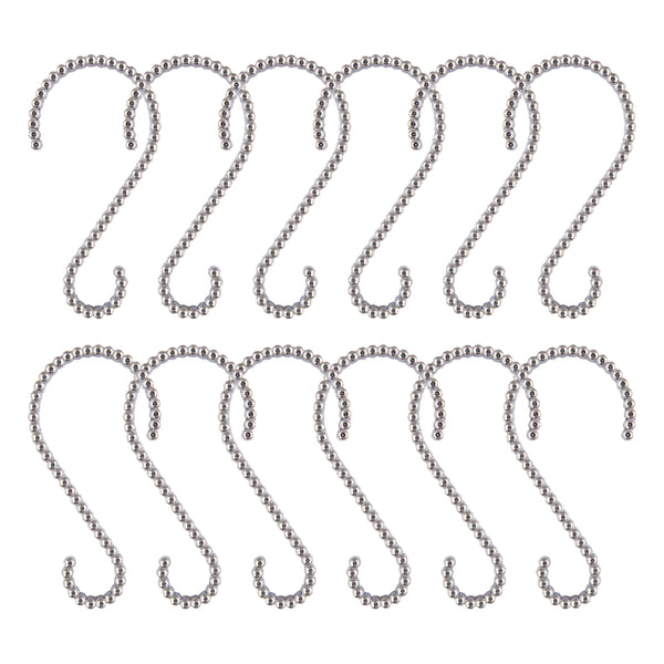 Loft97 HK11XX Shower Rings, Shower Curtain Rings for Bathroom,  Rustproof Zinc Shower Curtain Hooks Rings, S Shaped Hooks for Shower Curtains,  Set of 12