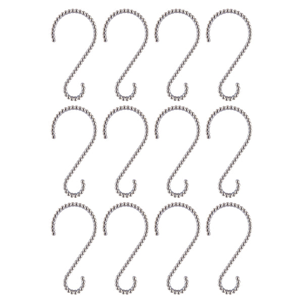 Loft97 HK11XX Shower Rings, Shower Curtain Rings for Bathroom,  Rustproof Zinc Shower Curtain Hooks Rings, S Shaped Hooks for Shower Curtains,  Set of 12
