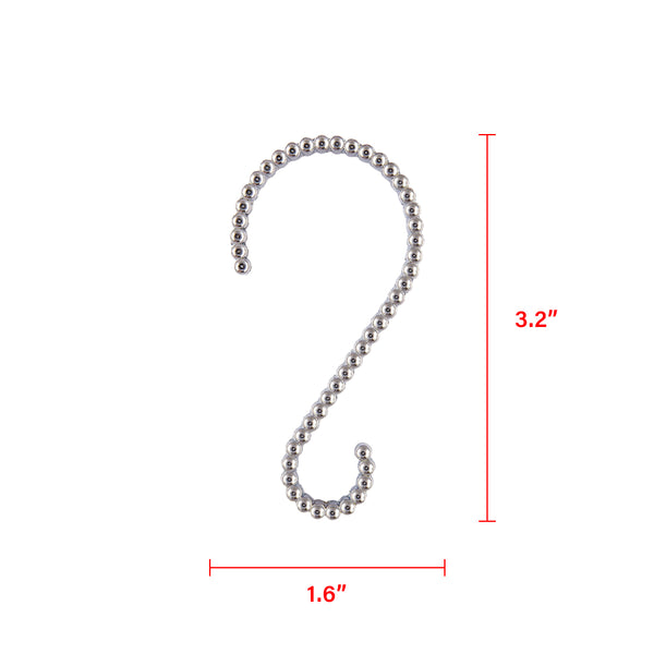 Loft97 HK11XX Shower Rings, Shower Curtain Rings for Bathroom,  Rustproof Zinc Shower Curtain Hooks Rings, S Shaped Hooks for Shower Curtains,  Set of 12