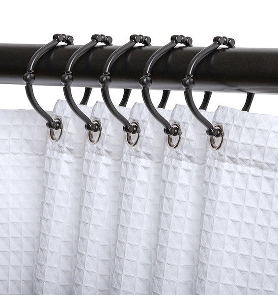 Loft97 HK12XX Shower Rings, Shower Curtain Rings for Bathroom, Rustproof Zinc Shower Curtain Hooks Rings, Set of 12