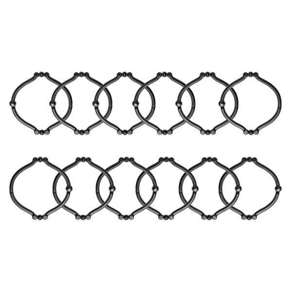 Loft97 HK12XX Shower Rings, Shower Curtain Rings for Bathroom, Rustproof Zinc Shower Curtain Hooks Rings, Set of 12