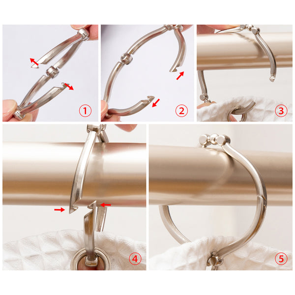 Loft97 HK12XX Shower Rings, Shower Curtain Rings for Bathroom, Rustproof Zinc Shower Curtain Hooks Rings, Set of 12