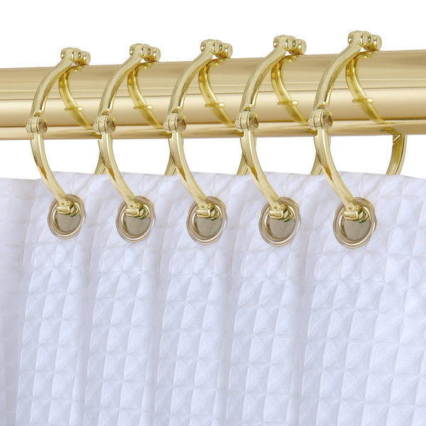 Loft97 HK12XX Shower Rings, Shower Curtain Rings for Bathroom, Rustproof Zinc Shower Curtain Hooks Rings, Set of 12