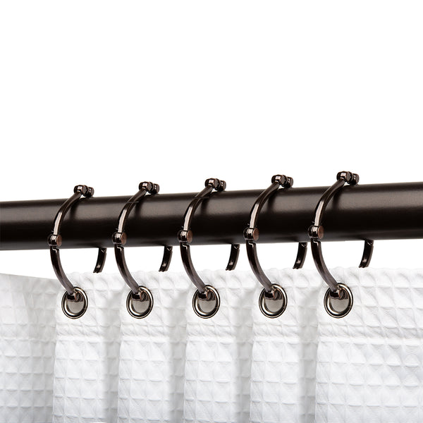 Loft97 HK12XX Shower Rings, Shower Curtain Rings for Bathroom, Rustproof Zinc Shower Curtain Hooks Rings, Set of 12