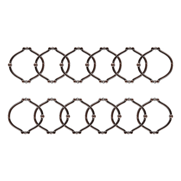 Loft97 HK12XX Shower Rings, Shower Curtain Rings for Bathroom, Rustproof Zinc Shower Curtain Hooks Rings, Set of 12