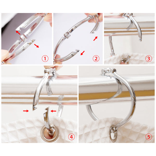 Loft97 HK12XX Shower Rings, Shower Curtain Rings for Bathroom, Rustproof Zinc Shower Curtain Hooks Rings, Set of 12