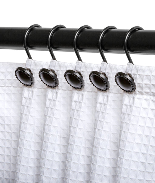 Loft97 HK13XX Shower Rings Hooks, Shower Curtain Rings Hooks for Bathroom, Rustproof Zinc Shower Curtain Hooks Rings, Set of 12