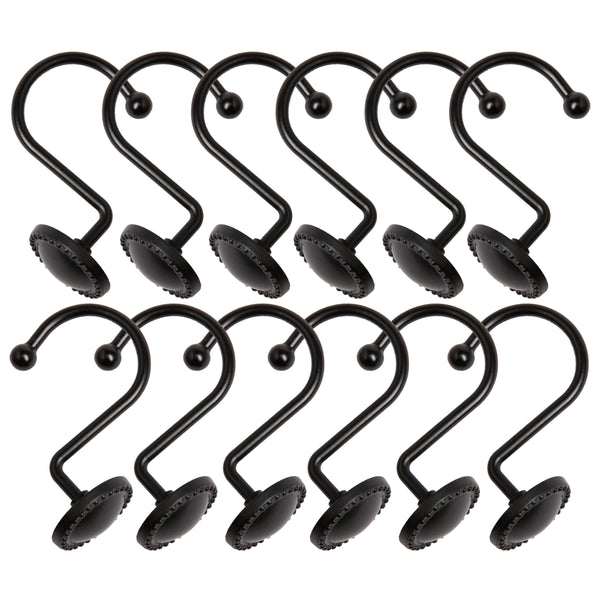 Loft97 HK13XX Shower Rings Hooks, Shower Curtain Rings Hooks for Bathroom, Rustproof Zinc Shower Curtain Hooks Rings, Set of 12