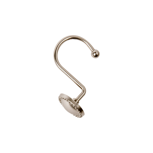 Loft97 HK13XX Shower Rings Hooks, Shower Curtain Rings Hooks for Bathroom, Rustproof Zinc Shower Curtain Hooks Rings, Set of 12