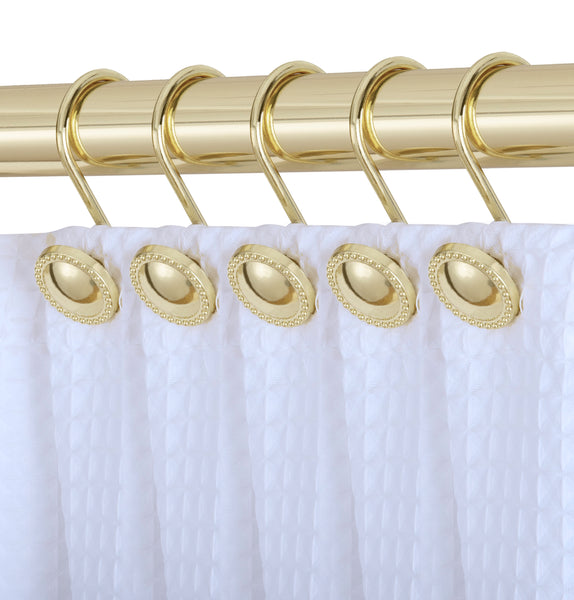 Loft97 HK13XX Shower Rings Hooks, Shower Curtain Rings Hooks for Bathroom, Rustproof Zinc Shower Curtain Hooks Rings, Set of 12