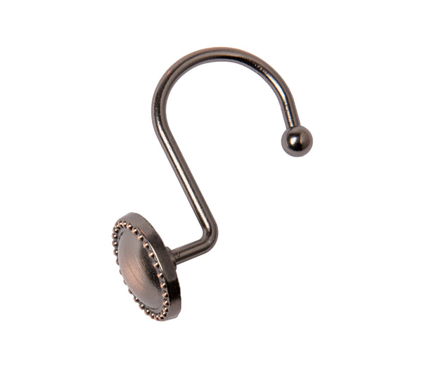 Loft97 HK13XX Shower Rings Hooks, Shower Curtain Rings Hooks for Bathroom, Rustproof Zinc Shower Curtain Hooks Rings, Set of 12