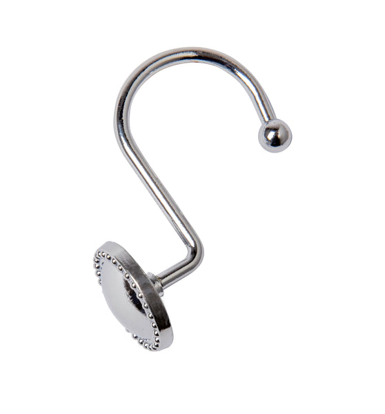 Loft97 HK13XX Shower Rings Hooks, Shower Curtain Rings Hooks for Bathroom, Rustproof Zinc Shower Curtain Hooks Rings, Set of 12