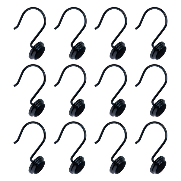 Loft97 HK14XX Shower Hooks - Shower Curtain Rings for Bathroom - Rust Proof Shower Curtain Hooks for Shower Curtain or Liner - Set of 12