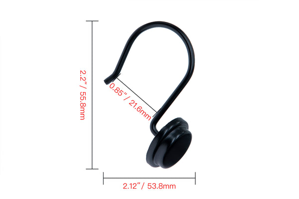 Loft97 HK14XX Shower Hooks - Shower Curtain Rings for Bathroom - Rust Proof Shower Curtain Hooks for Shower Curtain or Liner - Set of 12
