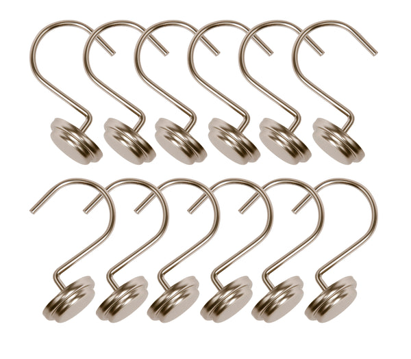 Loft97 HK14XX Shower Hooks - Shower Curtain Rings for Bathroom - Rust Proof Shower Curtain Hooks for Shower Curtain or Liner - Set of 12
