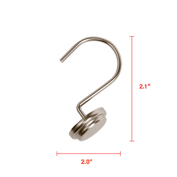 Loft97 HK14XX Shower Hooks - Shower Curtain Rings for Bathroom - Rust Proof Shower Curtain Hooks for Shower Curtain or Liner - Set of 12