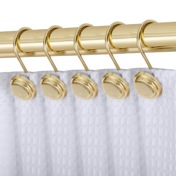 Loft97 HK14XX Shower Hooks - Shower Curtain Rings for Bathroom - Rust Proof Shower Curtain Hooks for Shower Curtain or Liner - Set of 12