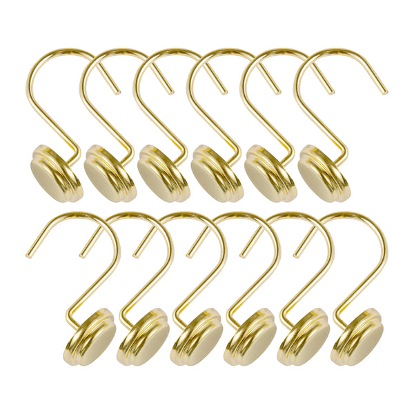 Loft97 HK14XX Shower Hooks - Shower Curtain Rings for Bathroom - Rust Proof Shower Curtain Hooks for Shower Curtain or Liner - Set of 12