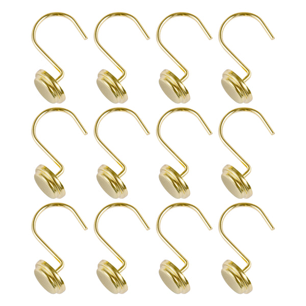 Loft97 HK14XX Shower Hooks - Shower Curtain Rings for Bathroom - Rust Proof Shower Curtain Hooks for Shower Curtain or Liner - Set of 12