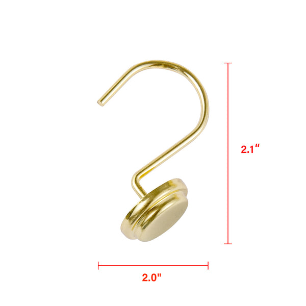 Loft97 HK14XX Shower Hooks - Shower Curtain Rings for Bathroom - Rust Proof Shower Curtain Hooks for Shower Curtain or Liner - Set of 12