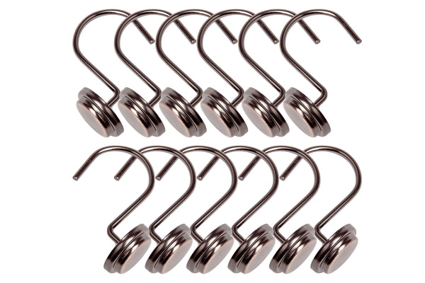 Loft97 HK14XX Shower Hooks - Shower Curtain Rings for Bathroom - Rust Proof Shower Curtain Hooks for Shower Curtain or Liner - Set of 12