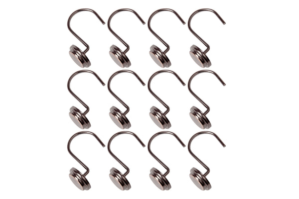 Loft97 HK14XX Shower Hooks - Shower Curtain Rings for Bathroom - Rust Proof Shower Curtain Hooks for Shower Curtain or Liner - Set of 12