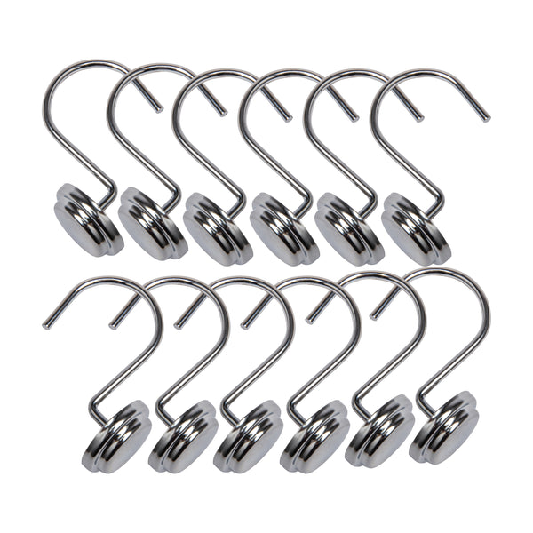 Loft97 HK14XX Shower Hooks - Shower Curtain Rings for Bathroom - Rust Proof Shower Curtain Hooks for Shower Curtain or Liner - Set of 12