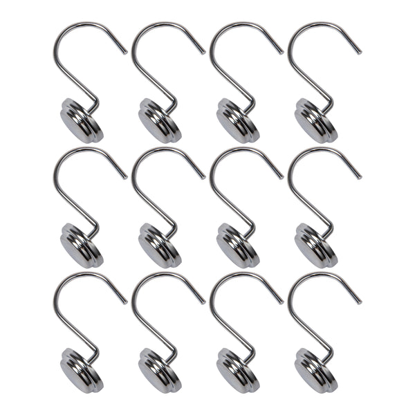 Loft97 HK14XX Shower Hooks - Shower Curtain Rings for Bathroom - Rust Proof Shower Curtain Hooks for Shower Curtain or Liner - Set of 12