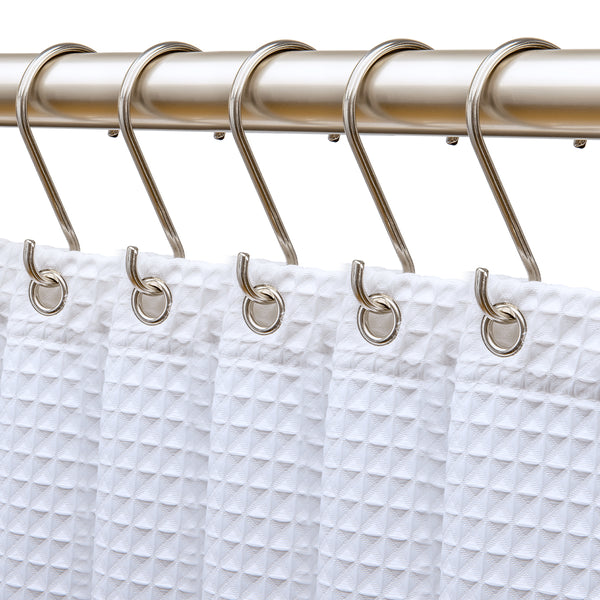 Loft97 HK15XX Shower Rings, Shower Curtain Rings for Bathroom, Rustproof Zinc Shower Curtain Hooks Rings, Set of 12